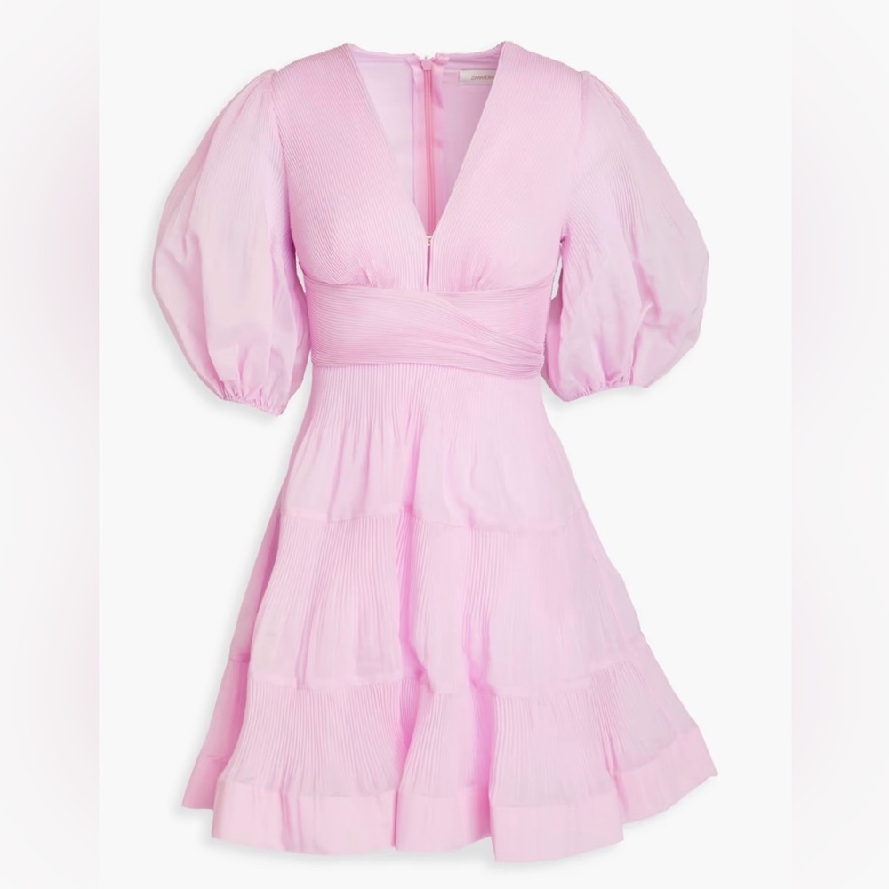 Women's Pleated Mini Dress - Picture 2 of 7